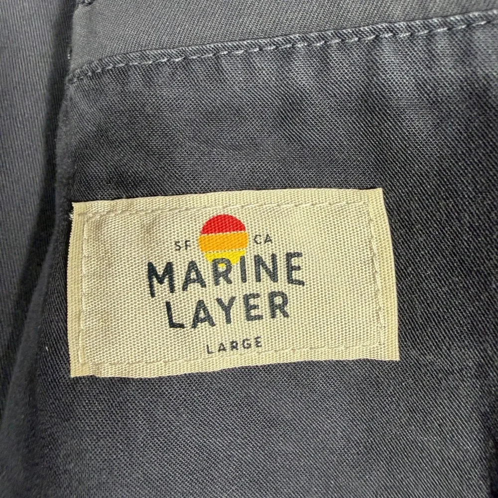 Marine Layer Breeze Blazer Unstructured India Ink Mens L Blue Cotton Nylon NWT